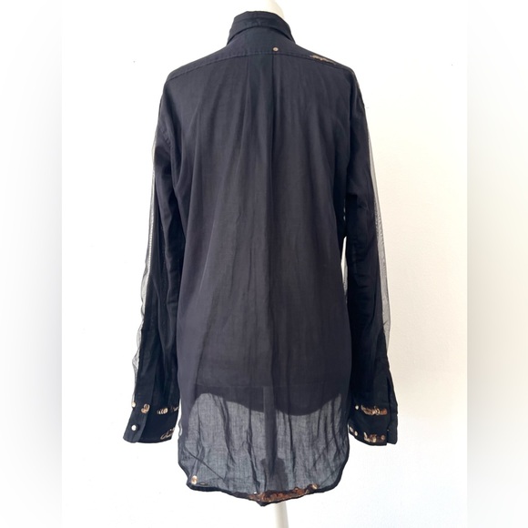 VINTAGE 90’s Moschino Cheap and Chic Free Floating Sequins under Mesh blouse - Picture 6 of 7